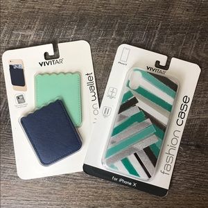 iPhone X Case/Stick on Wallet Bundle NEW